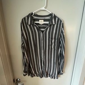XL American Eagle striped button down blouse